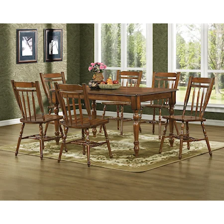 7 Piece Rectangular Dining Table and Chairs Set